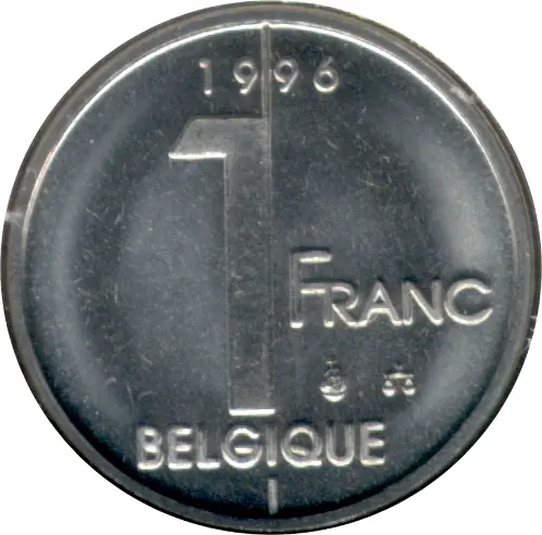 1 Belgian Franc Coin (Albert II) issued 1994 front accepted for exchange