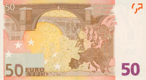 European 50 Euro Banknote Front Issued 2002 Accepted For Exchange