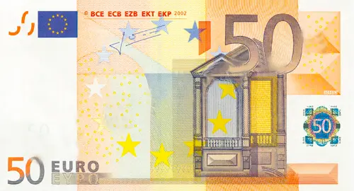 European 50 Euro Banknote Front Issued 2002 Accepted For Exchange