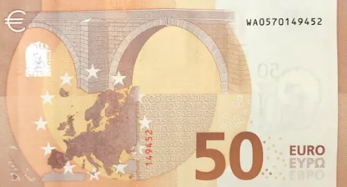 European 50 Euro Banknote Front Issued 2017 Accepted For Exchange
