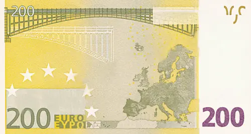 European 200 Euro Banknote Front Issued 2002 Accepted For Exchange