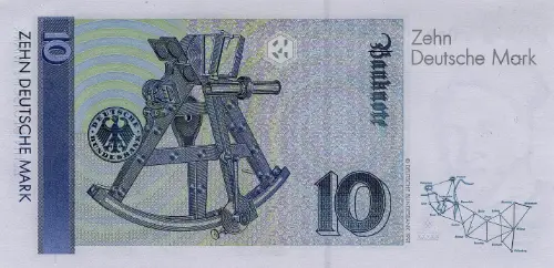 German 10 Deutsche Mark Banknote Front Issued 1999 Accepted For Exchange