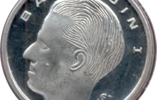 1 Belgian Franc Coin (Baudouin) issued 1989 front accepted for exchange