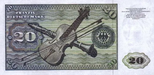 German 20 Deutsche Mark Banknote Front Issued 1980 Accepted For Exchange