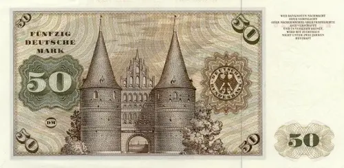 German 50 Deutsche Mark Banknote Front Issued 1960 Accepted For Exchange