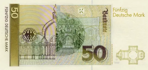 German 50 Deutsche Mark Banknote Front Issued 1991 Accepted For Exchange