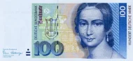 German 100 Deutsche Mark Banknote Front Issued 1989 Accepted For Exchange