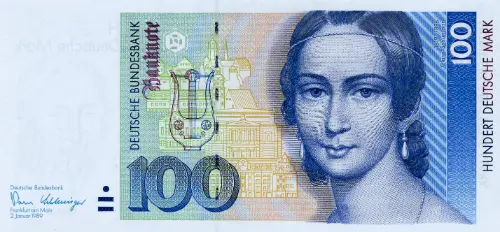 German 100 Deutsche Mark Banknote Front Issued 1989 Accepted For Exchange