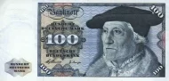 German 100 Deutsche Mark Banknote Front Issued 1960 Accepted For Exchange