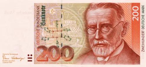 German 200 Deutsche Mark Banknote Front Issued 1989 Accepted For Exchange