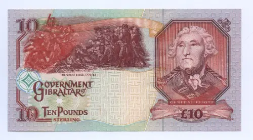Gibraltar 10 Pound Banknote Front Issued 1995 Accepted For Exchange