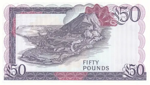 Gibraltar 50 Pound Banknote Front Issued 1986 Accepted For Exchange