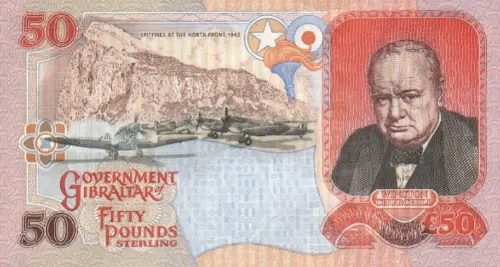 Gibraltar 50 Pound Banknote Front Issued 1995 Accepted For Exchange