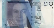 Gibraltar 10 Pound Banknote Front Issued 2010 Accepted For Exchange