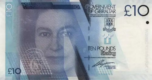 Gibraltar 10 Pound Banknote Front Issued 2010 Accepted For Exchange