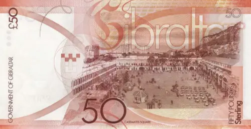 Gibraltar 50 Pound Banknote Front Issued 2010 Accepted For Exchange