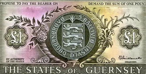 Guernsey 1 Pound Banknote Front Issued 1969 Accepted For exchange