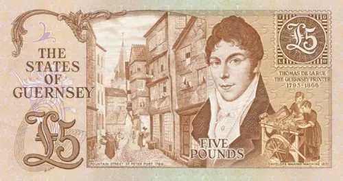 Guernsey 5 Pound Banknote Front Issued 1980 Accepted For Exchange