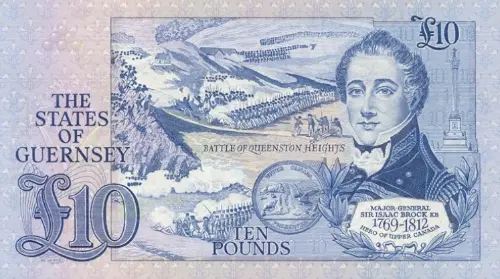 Guernsey 10 Pound Banknote Front Issued 1980 Accepted For Exchange