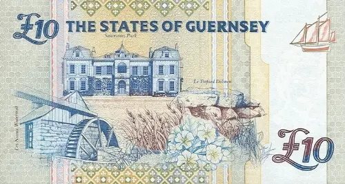 Guernsey 10 Pound Banknote Front Issued 1995 Accepted For Exchange