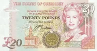 Guernsey 20 Pound Banknote Front Issued 1996 Accepted For Exchange