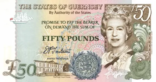 Guernsey 50 Pound Banknote Front Issued 1994 Accepted For Exchange