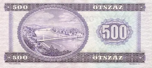 500 Forint Banknote Front Issued 1969 Accepted For Exchange