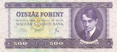 500 Forint Banknote Front Issued 1969 Accepted For Exchange