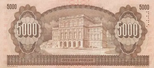 Hungarian 5000 Forint Banknote Front Issued 1992 Accepted For Exchange