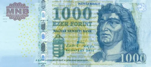 Hungarian 1000 Forint Banknote Front Issued 2017 Accepted For Exchange