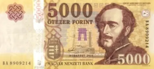 Hungarian 5000 Forint Banknote Front Issued 2016