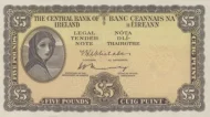Irish 5 Pound Banknote Front Issued 1972 Accepted For Exchange