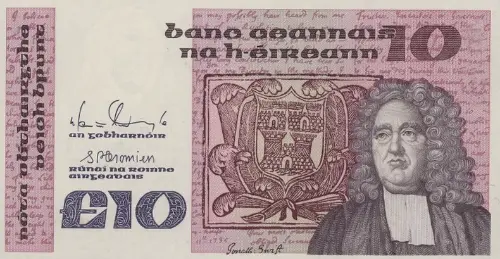 Irish 10 Pound Banknote Front Issued 1992 Accepted For Exchange