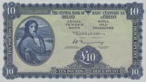 Irish 10 Pound Banknote Front Issued 1974 Accepted For Exchange