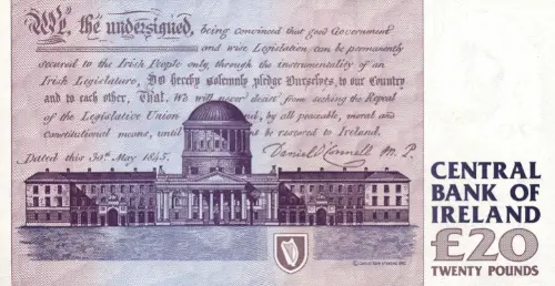 Irish 20 Pound Banknote Front Issued 1998 Accepted For Exchange