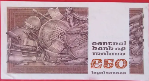 Irish 50 Pound Banknote Front Issued 1976 Front Accepted For Exchange
