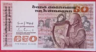 Irish 50 Pound Banknote Front Issued 1976 Front Accepted For Exchange