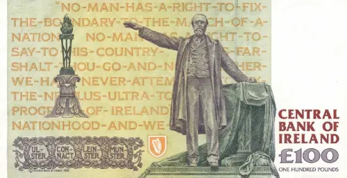 Irish 100 Pound Banknote Front Issued 1996 Accepted For Exchange