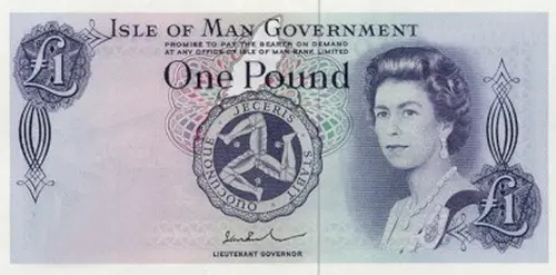 Isle of Man 1 Pound Banknote Front Issued 1972 Accepted For Exchange