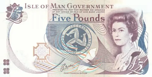 Isle of Man 5 Pound Banknote Front Issued 1983 Accepted For Exchange
