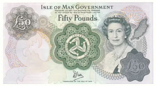 Isle of Man 50 Pound Banknote Front Issued 1983 Accepted For Exchange