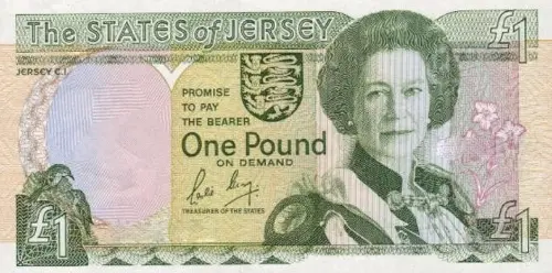 Jersey 1 Pound Banknote Front Issued 1989 Accepted For Exchange
