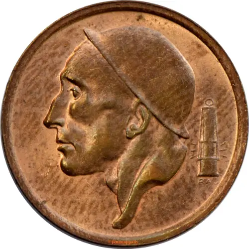 20 Centimes coin Belgium (Miner) front issued 1954 accepted for exchange