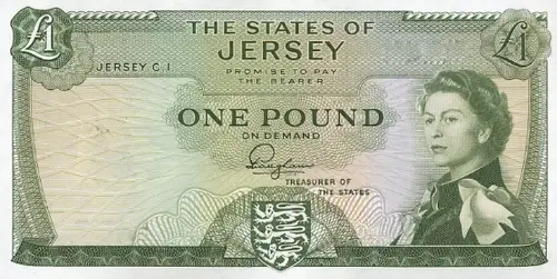 Jersey 1 Pound Banknote Front Issued 1963 Accepted For Exchange