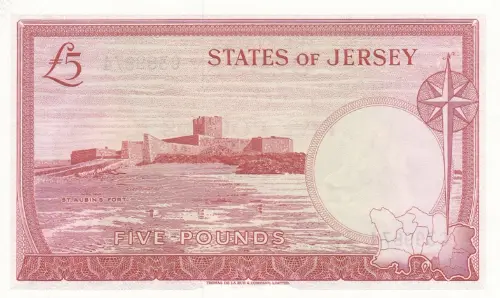 Jersey 5 Pound Banknote Front Issued 1963 Accepted For Exchange