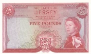 Jersey 5 Pound Banknote Front Issued 1963 Accepted For Exchange