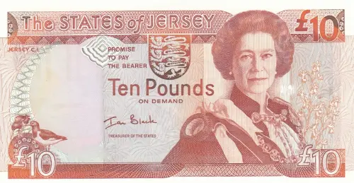 Jersey 10 Pound Banknote Front Issued 2000 Accepted For Exchange