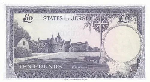 Jersey 10 Pound Banknote Front Issued 1972 Accepted For Exchange