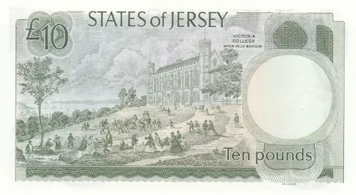 Jersey 10 Pound Banknote Front Issued 1976 Accepted For Exchange