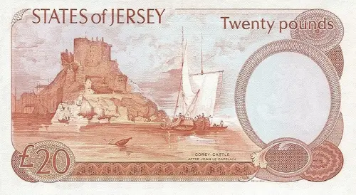 Jersey 20 Pound Banknote Front Issued 1989 Accepted For Exchange